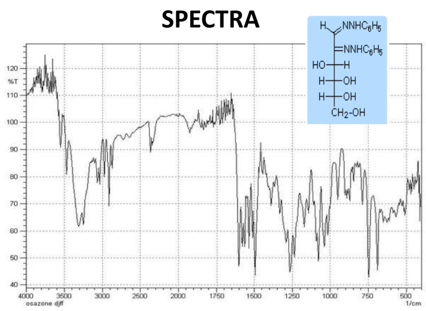 SPECTRA
HNNHCgH5
ENNHCgH5
HO-H
HHOH
HHOH
120
%T
110
-HO-
CH2-OH
100-
90
80
70
60
50
40
500
1/cm
4000
3500
3000
2500
2000
1750
1500
1250
1000
750
osazone djff
