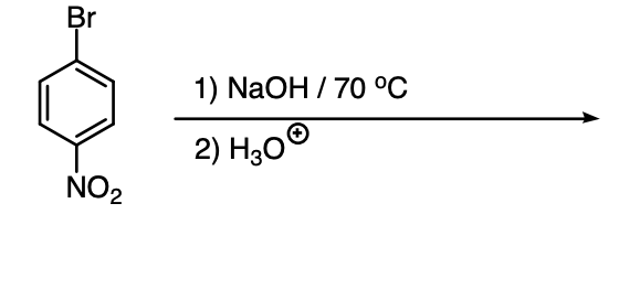 Br
1) NaOH / 70 °С
2) H,00
NO2
