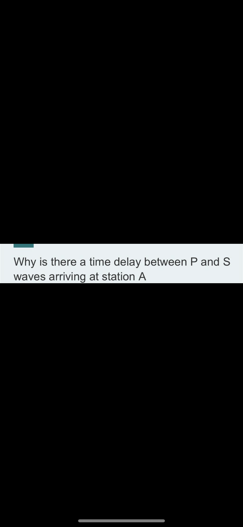 Why is there a time delay between P and S
waves arriving at station A
