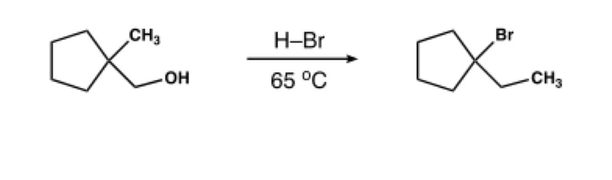 CH3
Н-Br
Br
65 °C
CH3
но-
