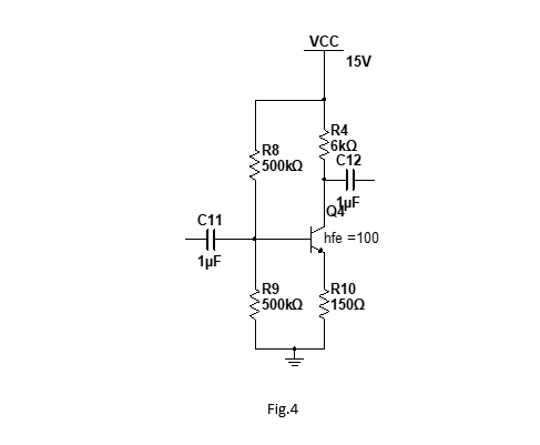 C11
HE
1μF
-R8
*500kQ
R9
500ΚΩ
Fig.4
VCC
15V
R4
6kQ
C12
HH
QUE
hfe = 100
R10
1500