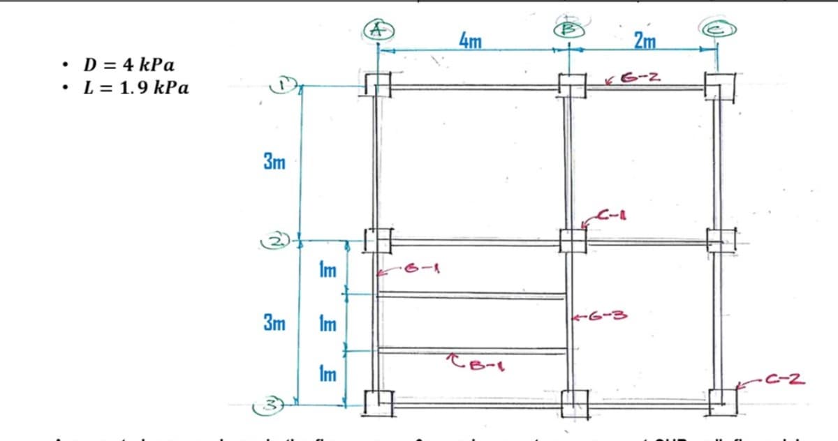 4m
2m
• D = 4 kPa
L = 1.9 kPa
G-Z
3m
Im
K6-3
3m
Im
Im
