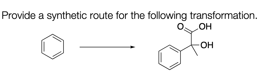 Provide a synthetic route for the following transformation.
OH
-ОН