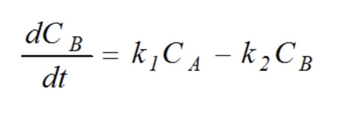 dC B
= k,C4 – k¿C B
dt
В
A
В
