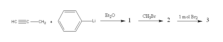 Etz0
CH;Br
1 mol Br2
2
3
-Li
1
HC
-CH2
+
