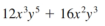 12x³y5+ 16x²y³