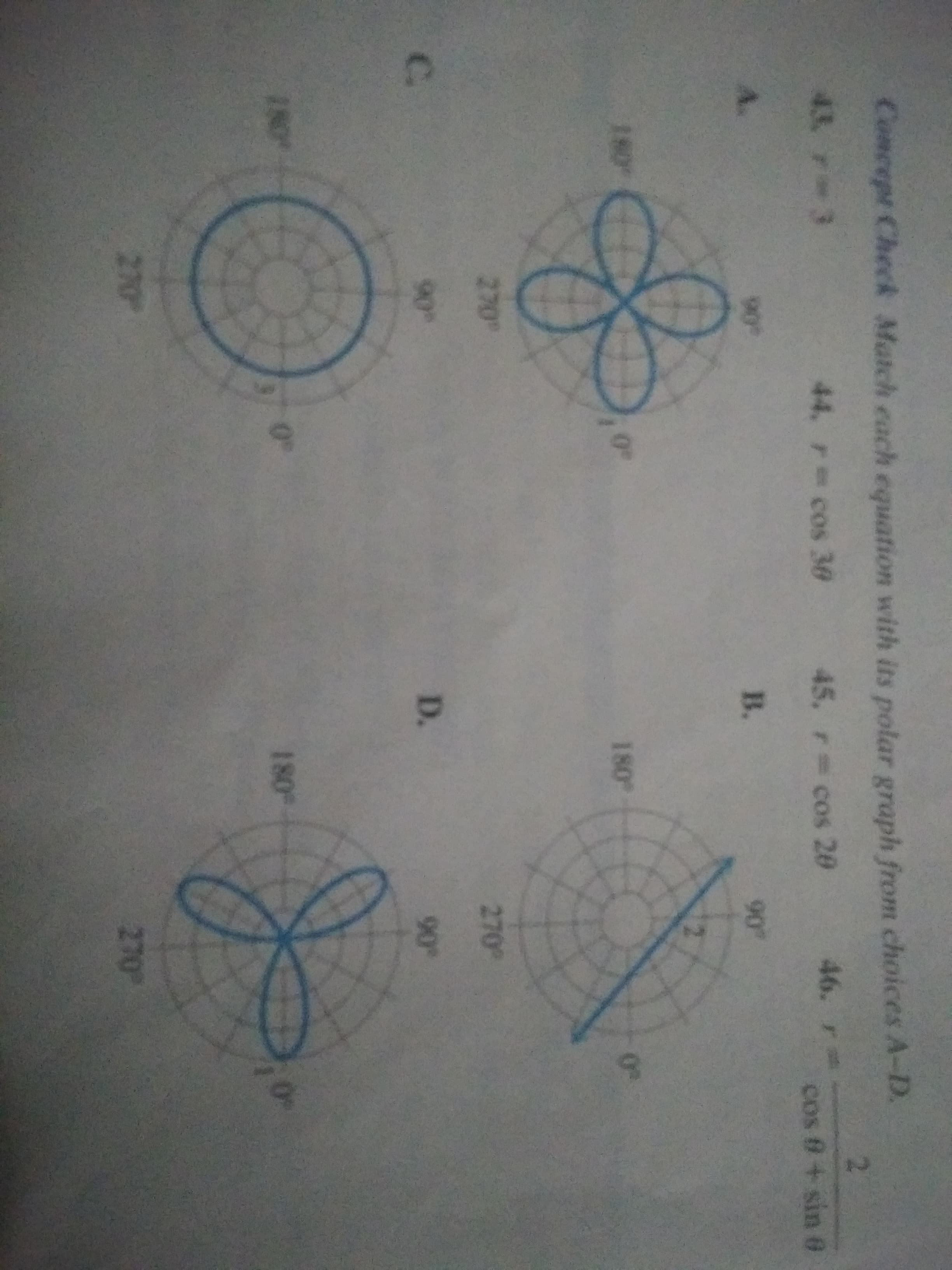 Match each equation with its polar graph from
