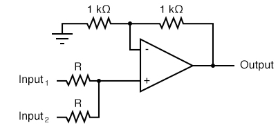 1 ka
1 kO
R
Output
Input, W
+
R
Input,
