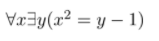 VEy(x² = y – 1)
