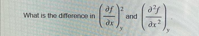 What is the difference in
of 2
дх
У
and
22f
дх2
y