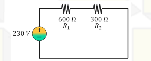 230 V
+
MM
600 Ω
R₁
W
300 Ω
R₂