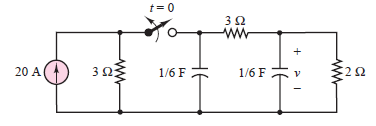 t= 0
3Ω
303
1/6 F
1/6 F
20 A
ww.
