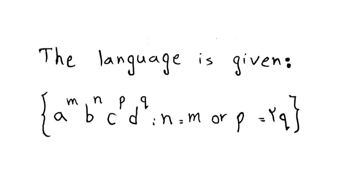 The language is givens
m
c'd
:n: m or
