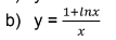 1+lnx
b) y =
