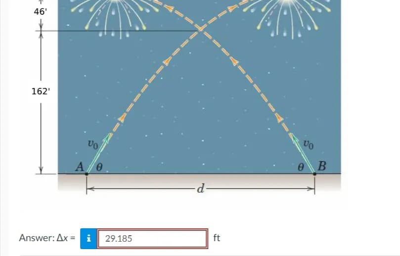 46'
162'
AX
VO
A/0
A
I
Answer: Ax = i 29.185
I
4
4.
d-
ft
1
I
Vo
0 B