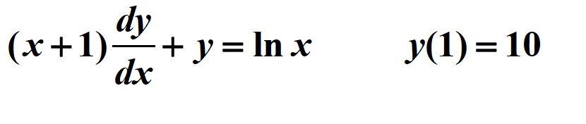 dy
(x+1)+ y = ln x
dx
OI=(1)A