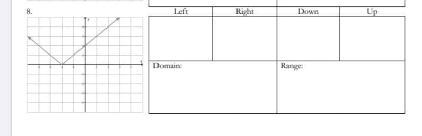 8.
Left
Right
Down
Up
Domain:
Range:
