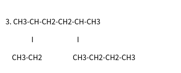 3. CH3-CH-CH2-CH2-CH-CH3
I
CH3-CH2
1
CH3-CH2-CH2-CH3