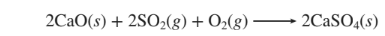 2CaO(s) + 2SO2(g) + O2(g) → 2CaSO,(s)
