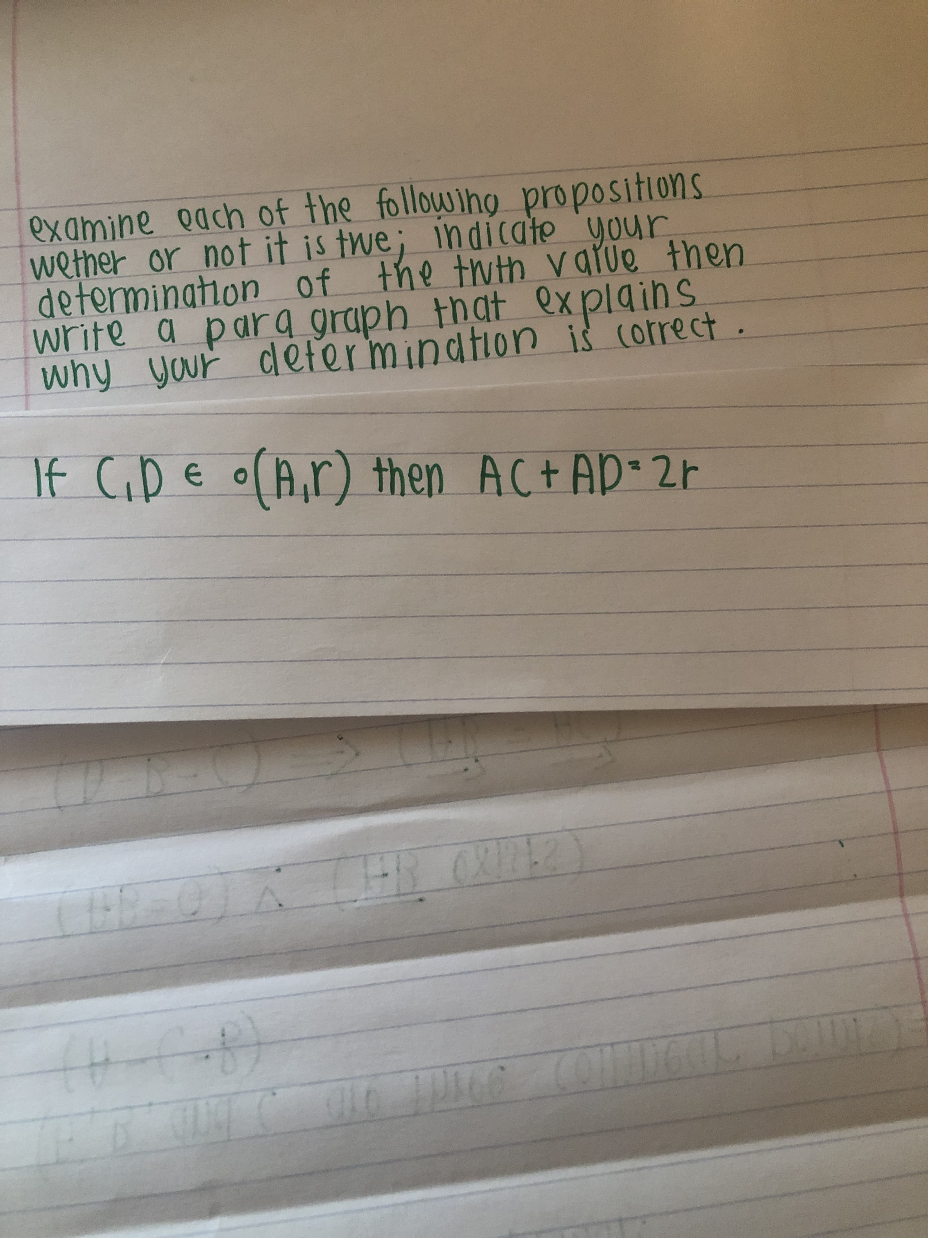 If CD E o(A,r) then AC+ AD- 2r
