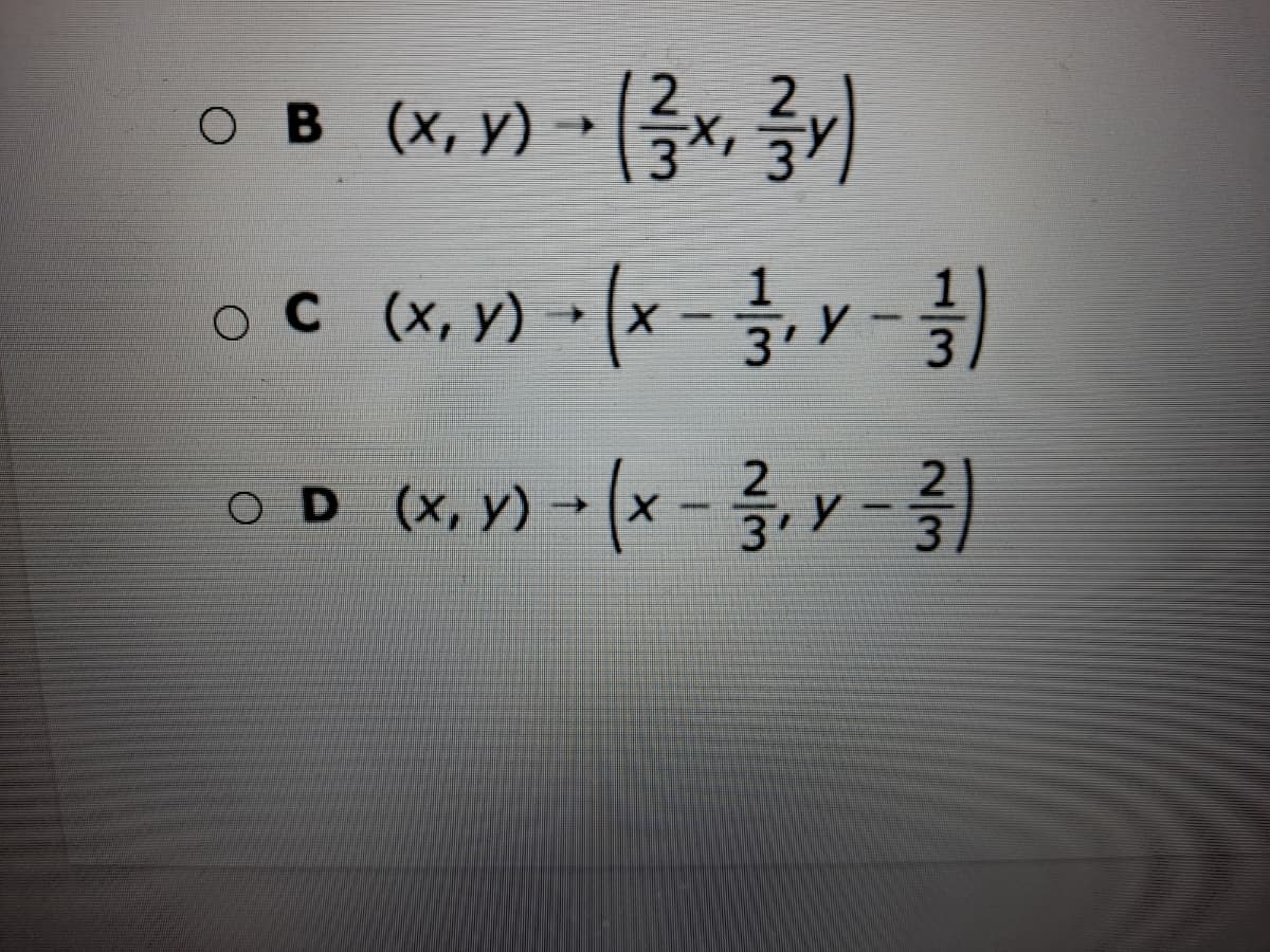 (x, y).(금x 글)
ов
C (X, y) (x -y-
D (x, V) - (x - 3. v - 3)
