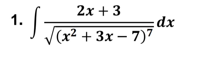 2х + 3
1.
dx
/(x2 + 3х — 7)7
