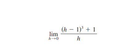 (h – 1)' + 1
lim
h
