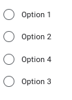 O Option 1
O Option 2
Option 4
O Option 3
O O O O
