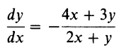 dy
dx
4x + y
2x+y