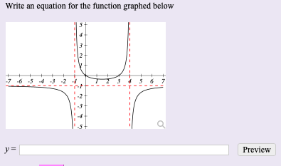 Write an equation for the function graphed below
3
-7 6 -5
456 7
ソ=
Preview
** や
