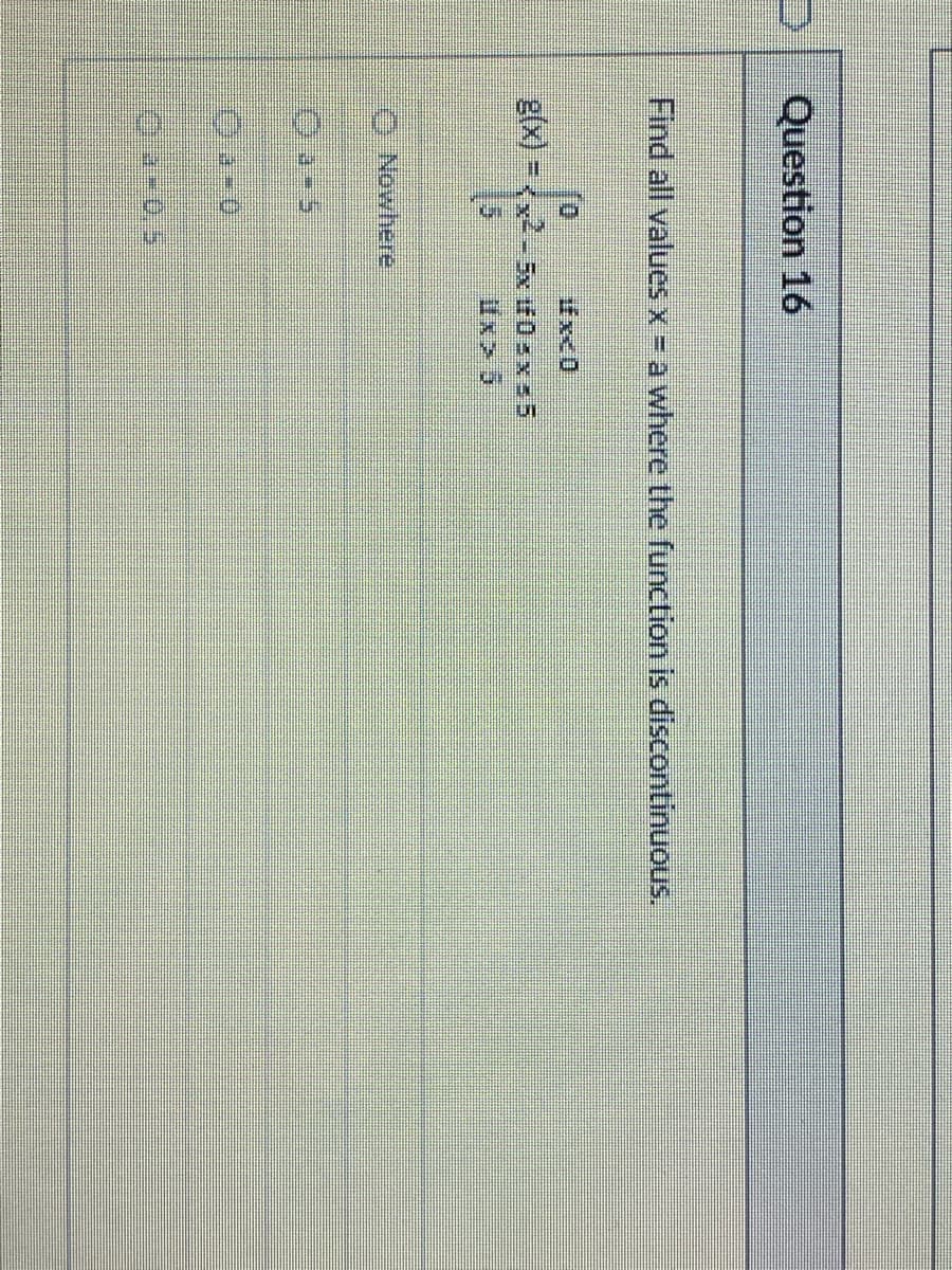 CZNI
SEX=04&5 -
g(x)=x²
0
sonunuosi se na to da se p
Question 16