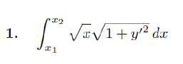 1.
x2
[/² √√1+y¹² dx
x1