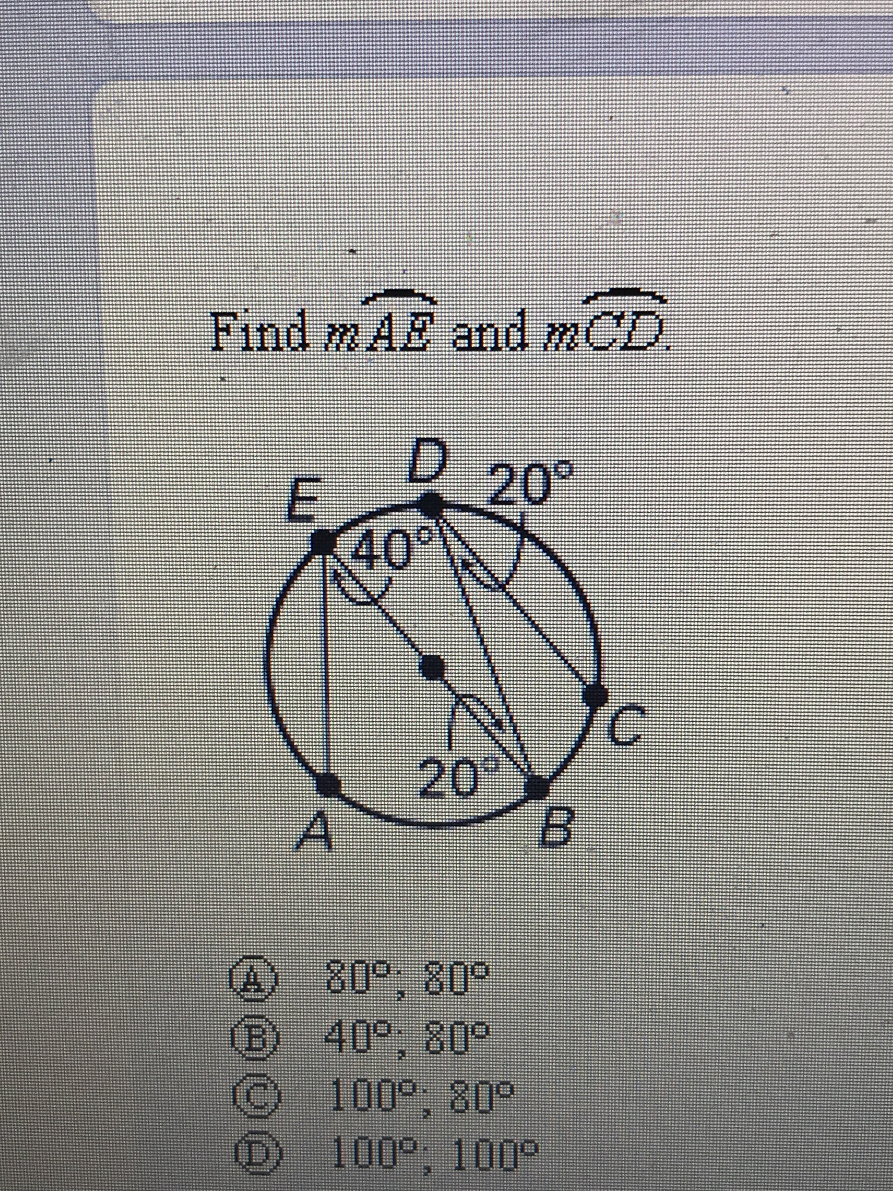 Find m AE and mCD
