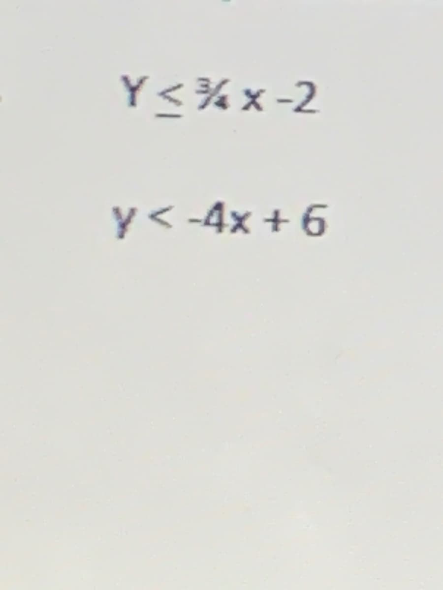 Y<%x-2
y< -4x + 6
