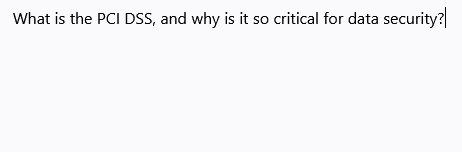 What is the PCI DSS, and why is it so citical for data security?
