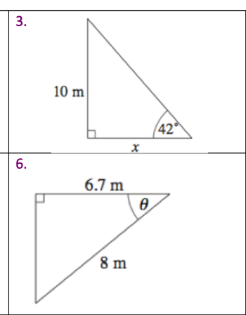 10 m
42°
6.
6.7 m
8 m
3.
