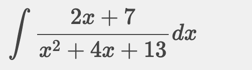 2х + 7
dx
2? + 4х + 13
