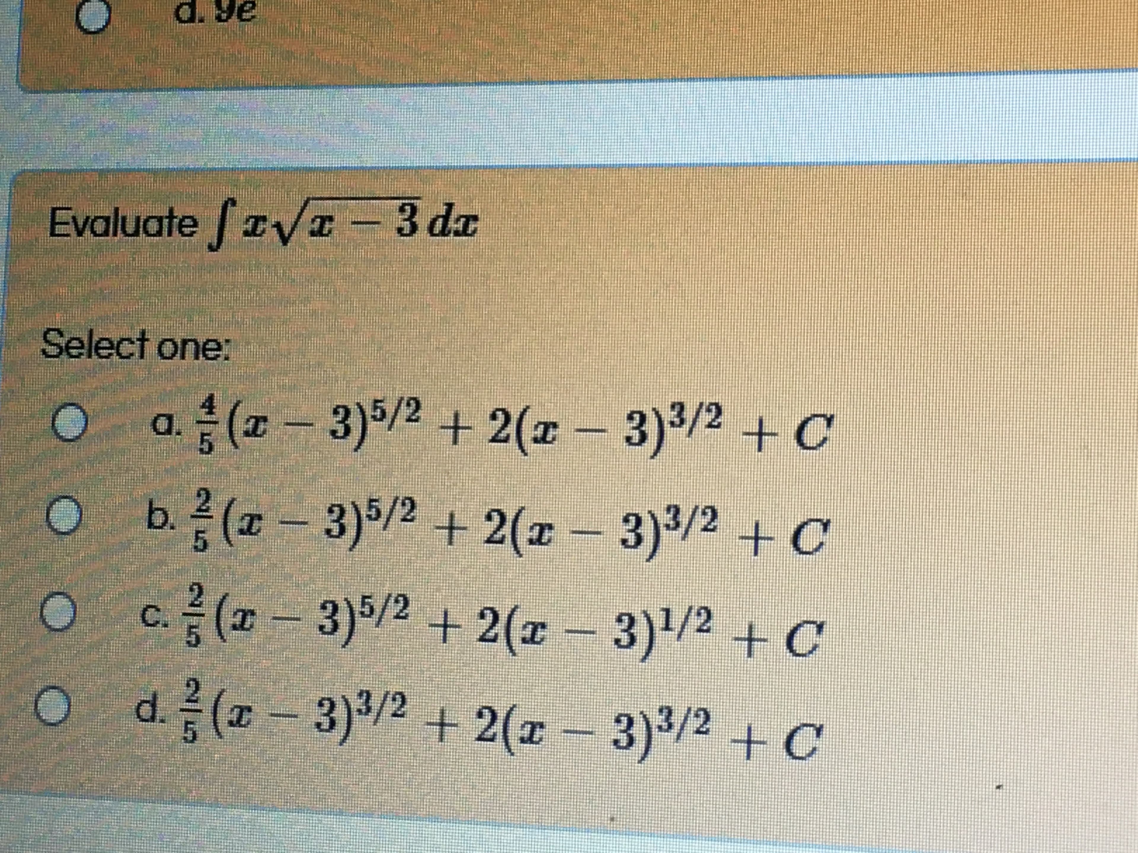 Evaluate (IV - 3 dx
