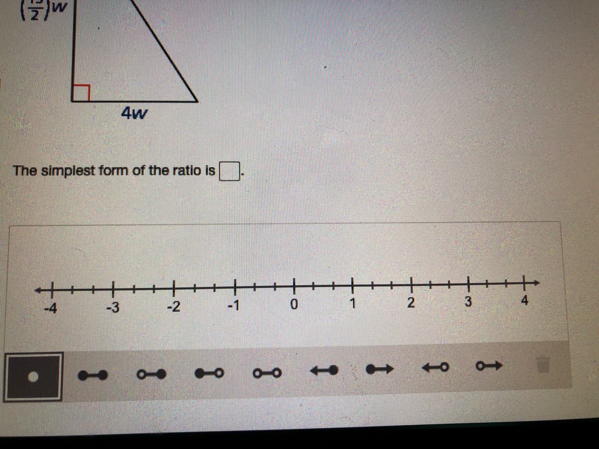 4w
The simplest form of the ratio is
-3
-2
-1
2
3
4.
