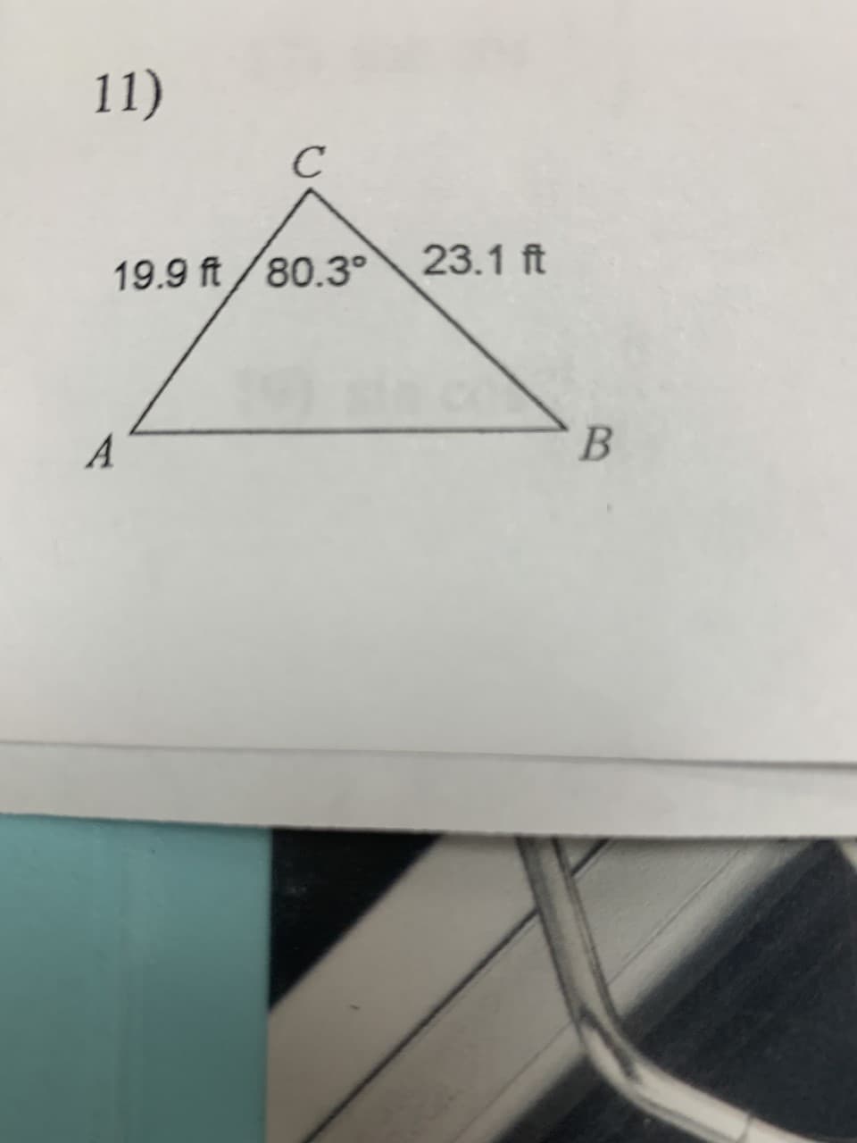 11)
19.9 ft /80.3°
23.1 ft
A
