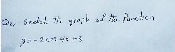 Qi, Sketch Th graph of ta fanction
ソニ-2cos 4X +3
