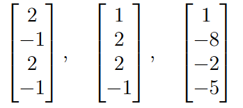 2
-1
2
-1
1
2
2
-1
,
1
-2
-5