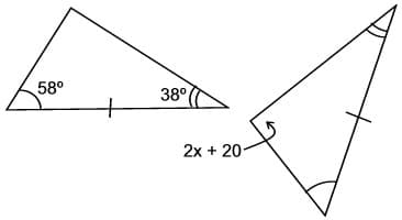 58°
38°
2x + 20-
