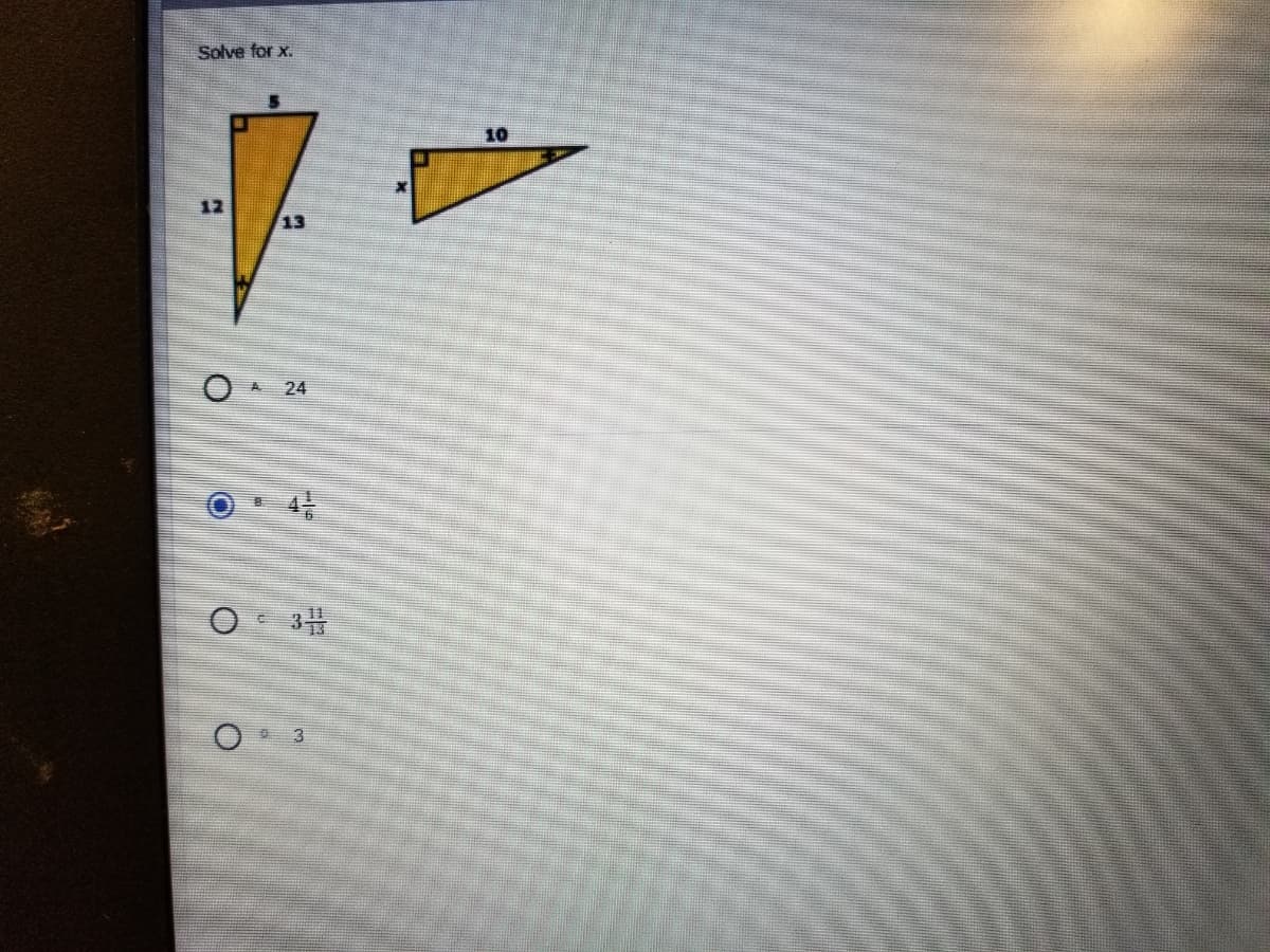 Solve for x.
10
12
13
A
24
3.
