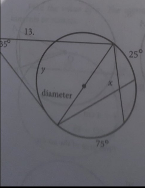 13.
35
25°
diameter
75°
