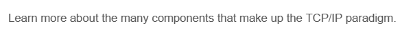 Learn more about the many components that make up the TCP/IP paradigm.