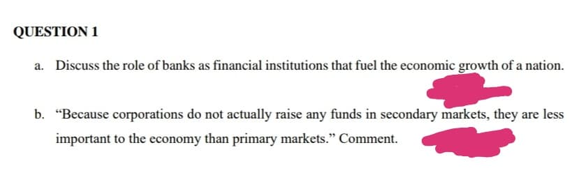 a. Discuss the role of banks as financial institutions that fuel the economic growth of a nation.
