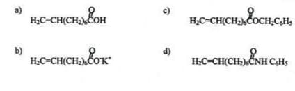 CHICOCH,CH;
c)
H,C-CH(CH2COH
HC-CH(CH,
d)
b)
H;C-CH(CH)COK*
H;C-CH(CH2)CNH (
