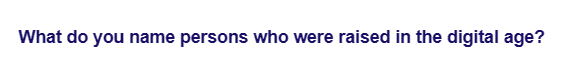 What do you name persons who were raised in the digital age?