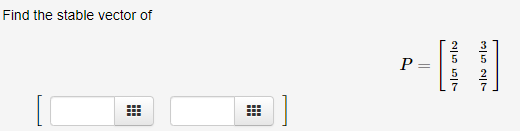 Find the stable vector of
||
